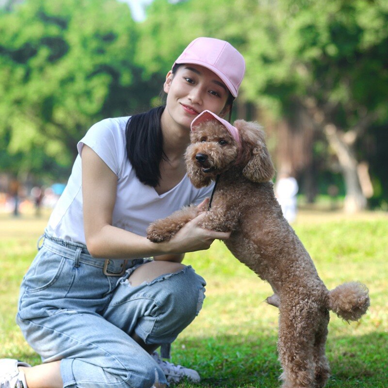 Pet Hat With Ear Holes Dog Sport Baseball For Sun Protection Adjustable Buckle Design Outdoor Wear-Resistant Dog Cap